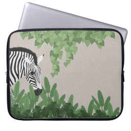 Capa Para Notebook Zebra amongst Leaves