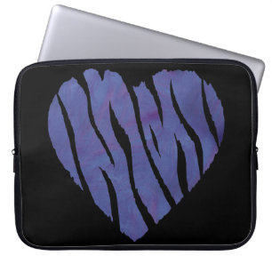 Capa Para Notebook Zebra Animal Imprime Coração Púrpura