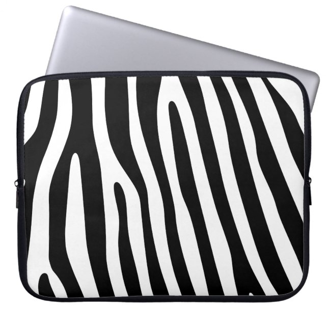 Capa Para Notebook Zebra listra padrão preto & branco + suas ideias (Frente)