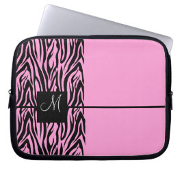 Capa Para Notebook Zebra-Monograma Rosa