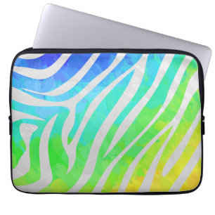 Capa Para Notebook Zebra Rainbow e White Impressão