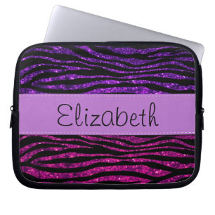 Capa Para Notebook Zebra rosa, Zebra roxa, Zebra brilhante, Zebra bri