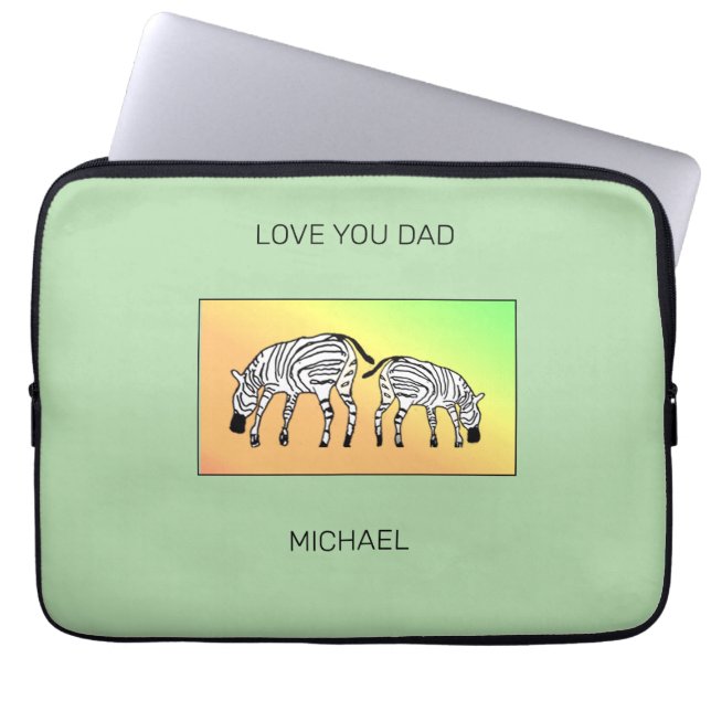 Capa Para Notebook Zebras Queniana Feliz do Pai (Frente)