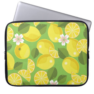 Capa Para Notebook Zesty Lemon: Citrus Pattern Delight