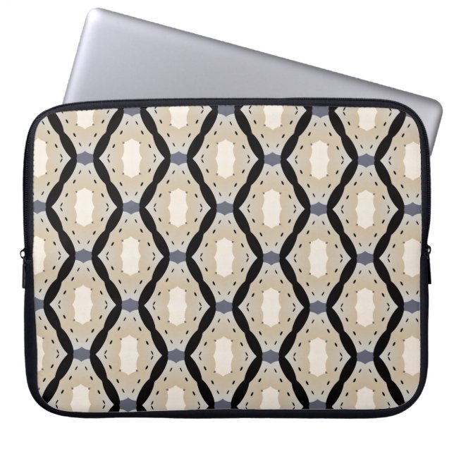 Capa Para Notebook Zig zag geometric black and off-white  (Frente)