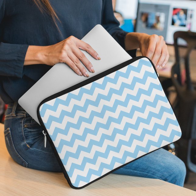 Capa Para Notebook Zigzag Azul, Chevron Azul, Padrão Geométrico (Criador carregado)