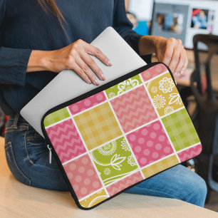 Capa Para Notebook Zigzag, Chevron, Bolinhas, Gingham, Patchwork