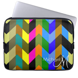 Capa Para Notebook Zigzag Chevron Tendência Monograma Personalizado 6