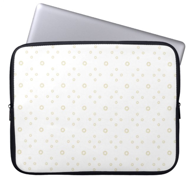 Capa Para Notebook Zinnia Sol Dourado Branco (Frente)