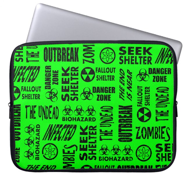 Capa Para Notebook Zombi, manifestação, preto do Biohazard & verde do (Frente)