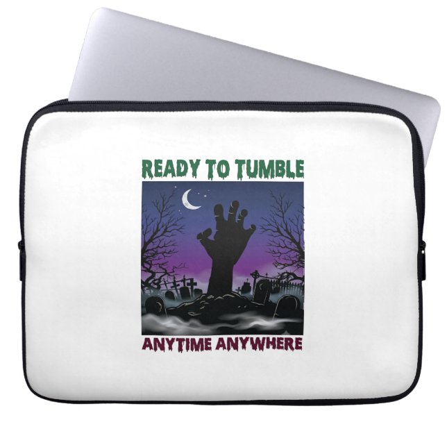 Capa Para Notebook Zombie Mão Pronta Tombamento Halloween Cemitério L (Frente)