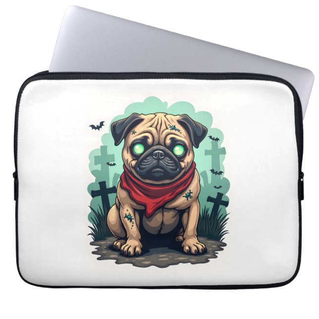 Capa Para Notebook Zombie Pug Parade (Frente)