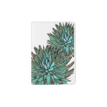 Caixa do passaporte - agave verde Spiky