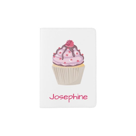 Capa Para Passaporte Cupcakes cor-de-rosa da baga