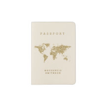 Dourado no mapa mundial de creme personalizado