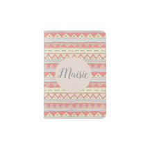 Meninas Cute Autumn Tribal Zigzag Padrão com Nome