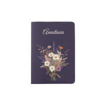 Nome Personalizado Travel Elegante Flor Silvestre