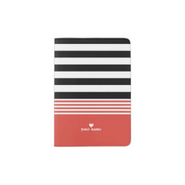 Capa Para Passaporte Preto, Branco e Fiesta Laranja Strike Personalizad