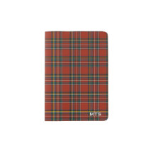 Real Stewart Classic Red Red Tartan Monograma esco