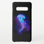 Capa Para Samsung Galaxy Água-viva brilhante a cores<br><div class="desc">Água-viva grande,  azul,  desenhada artisticamente,  brilhante,  brilhante,  com longos tentáculos sobre fundo preto com bioluminescência roxa. Água-viva luminosa.</div>