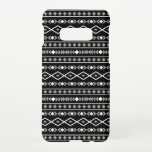 Capa Para Samsung Galaxy Aztec Formas Padrão Cinza Branca Preta<br><div class="desc">O asttec influenciou formas e padrão de linha em fundo preto e branco e detalhes de cinza.</div>