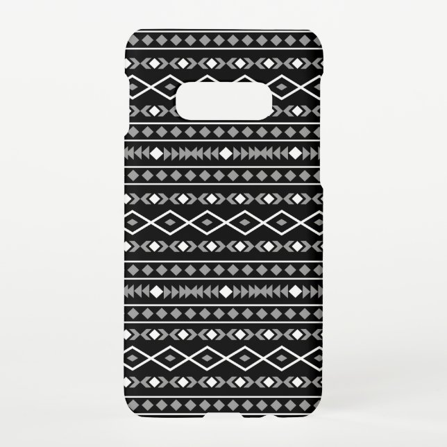 Capa Para Samsung Galaxy Aztec Formas Padrão Cinza Branca Preta (Verso)