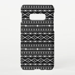 Capa Para Samsung Galaxy Aztec Formas Padrão Cinza Preto Branco<br><div class="desc">O asttec influenciou formas e padrões de linha em cinzas e detalhes brancos em um fundo preto.</div>