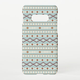 Capa Para Samsung Galaxy Aztec Formas Padrão Rastreamento Creme Azul-Teal