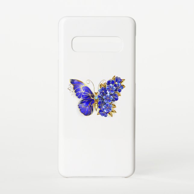 Capa Para Samsung Galaxy Borboleta Flor Sapphire (Verso)