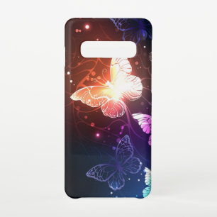 Capa Para Samsung Galaxy Borboletas noturnas brilhantes
