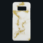 Capa Case-Mate Samsung Galaxy S8 Acentos de ouro mármore branco moderno<br><div class="desc">Imagem popular minimalista moderna de mármore branco com legal padrão de veias douradas. Monograma opcional.</div>