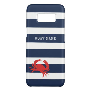 Capa Case-Mate Samsung Galaxy S8 Anchor Marinho Azul Stripes Vermelho Nome do Caran