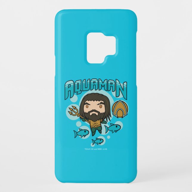Capa Para Samsung Galaxy, Case-Mate Aquaman | Gráfico submarino de Chibi Aquaman (Verso)