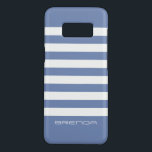 Capa Case-Mate Samsung Galaxy S8 Bandas Brancas Modernas Fundo Azul-Pó<br><div class="desc">Design geométrico moderno,  listras brancas simples sobre fundo azul-claro em pó que podem ser alteradas por você no site. Monograma opcional.</div>