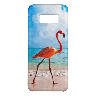 Capa Case-Mate Samsung Galaxy S8 Belo Flamingo Rosa Na Arte Da Aquarela Da Praia