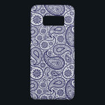 Capa Case-Mate Samsung Galaxy S8 Blue Paisley sobre fundo branco<br><div class="desc">Padrão paisley de vintage azul marinho sobre fundo branco que você pode alterar alterando a cor de fundo do design. Vem em cores revistas. Azul paisley tem um fundo transparente.</div>