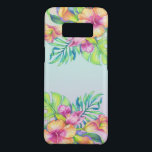 Capa Case-Mate Samsung Galaxy S8 Buquê de Flores Coloridas Tropicais<br><div class="desc">Cores d'água coloridas flores tropicais buquês sobre fundo úmido azul e cor-de-rosa.</div>