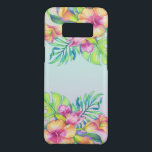 Capa Case-Mate Samsung Galaxy S8 Buquê de Flores Coloridas Tropicais<br><div class="desc">Cores d'água coloridas flores tropicais buquês sobre fundo úmido azul e cor-de-rosa.</div>