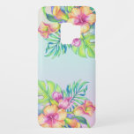 Capa Para Samsung Galaxy S9 Case-Mate Buquê de Flores Tropicais<br><div class="desc">Cores d'água coloridas flores tropicais buquês sobre fundo úmido azul e cor-de-rosa.</div>