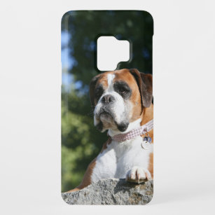 Capa Para Samsung Galaxy S9 Case-Mate Cão do pugilista que coloca em uma rocha
