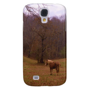 Capa Samsung Galaxy S4 Cavalo Marrom e Loiro em um campo