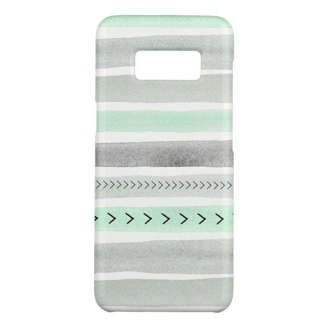 Capa Para Samsung Galaxy, Case-Mate Cinza Verde Moderno Faixa de Serras Design (Verso)