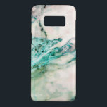 Capa Case-Mate Samsung Galaxy S8 Cinzas e Emerald Green Faux Marble Textura 2<br><div class="desc">A textura de mármore das cinzas leves modernas com sotaques verdes esmeraldas.</div>