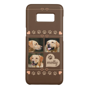 Capa Case-Mate Samsung Galaxy S8 Coração de Brown do nome do cão da colagem de 3