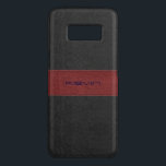 Capa Case-Mate Samsung Galaxy S8 Couro Vintage Preto e Vermelho<br><div class="desc">Couro vermelho e preto elegante,  costurado com monograma personalizado</div>