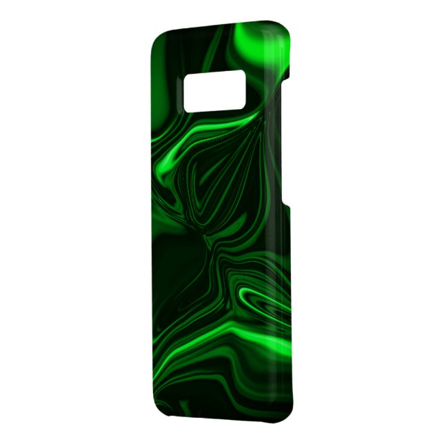 Capa Para Samsung Galaxy, Case-Mate Curvas ou ondulações metálicas verdes, escuras pro (Verso/Esquerda)