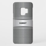 Capa Para Samsung Galaxy S9 Case-Mate Design de cinza de prata geométrica<br><div class="desc">Cinza geométrica moderna de design prateada metálica. Listras e pontos. Monograma opcional.</div>