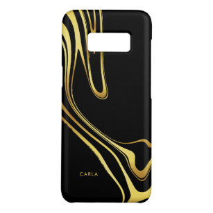 Capa Case-Mate Samsung Galaxy S8 design de espirais legal a preto e a ouro falso