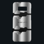 Capa Case-Mate Samsung Galaxy S8 Design Metálico de Prata e Preto<br><div class="desc">Imagem moderna e elegante da design de massa geométrica do tom de prata das cinzas metálicas. Fundo alterável e monograma personalizável.</div>
