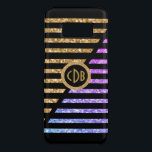 Capa Case-Mate Samsung Galaxy S8 Dourada e cor-de-rosa com faixas pretas e brancas<br><div class="desc">design geométrico legal,  com riscas pretas e brancas,  com listras douradas,  design geométricas com monograma personalizado</div>